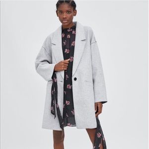 Zara Light Gray Soft Touch Coat